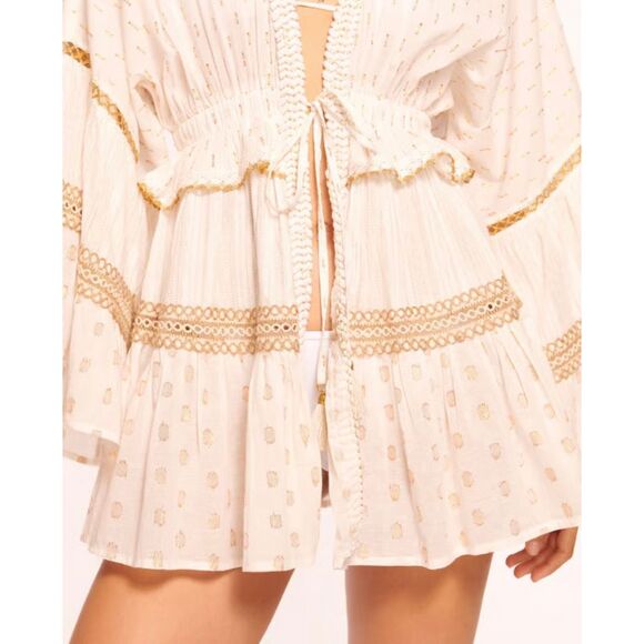 Ramy Brook Maxine Lurex Coverup Mini Dress Model Sample Sz S - Picture 3 of 16